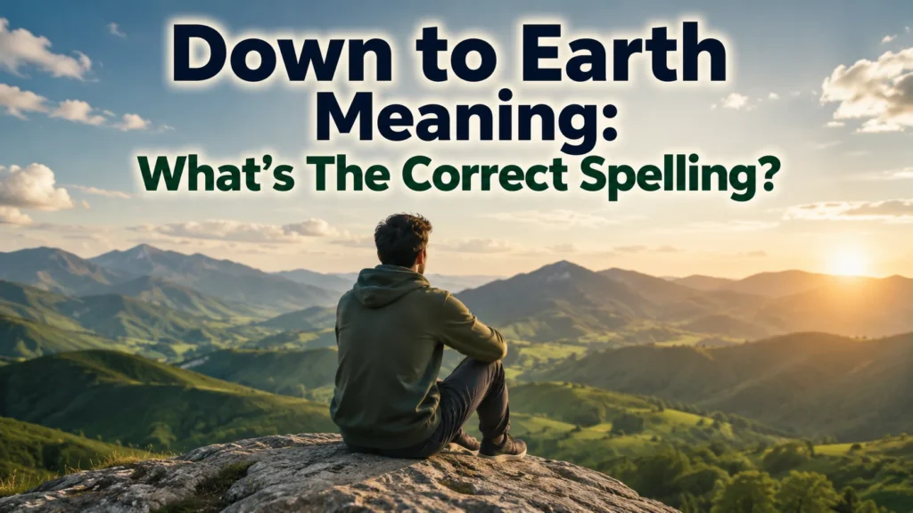 Down to Earth Meaning: What's The Correct Spelling?