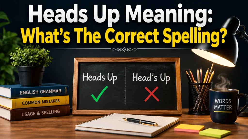 Heads Up Meaning: What's The Correct Spelling?